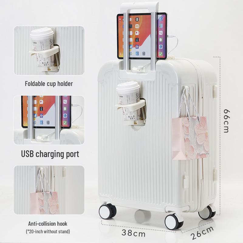 Damen 20" oder 24" Trolley-Koffer mit leisen Rädern - Großes Fassungsvermögen, robust und sicher mit Passwort, Reise-Handgepäck