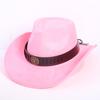 Popular European and American Classic Suede Western Cowboy Hat Men's and Women's Fashion LO Style Peach Heart Cowboy Hat