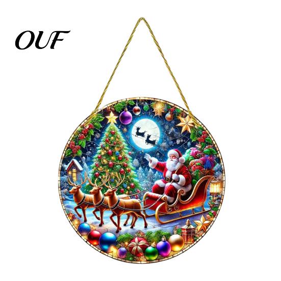 Acrylic Hanging Decorations Christmas Tree Ornaments, Festive Pendants with Lanyard for Ornaments Holiday Party Home Decoration, Indoor Scene