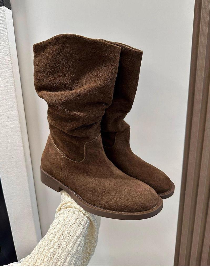 Damen Retro Matte Höhenverstärkende Mid-Calf Stiefel - 2025 Atmungsaktive Lässige Mode