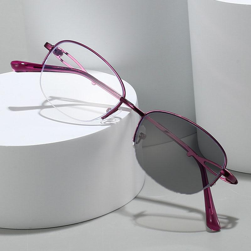 New Fashionable Personalized Hd Half Frame Women'S Myopia Glasses Ultra Light Neutral Elegant Luxury Anti Blue Light Glasses