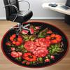 1pc Floral Pattern Chair Carpet for Office, Round Non Slip Durable Large Size Office Carpet, Suitable for Office
