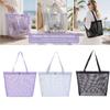 Portable Mesh Beach Bag Lightweight Shoulder Handbag Fashion Toiletry Storage Bag  Picnic
