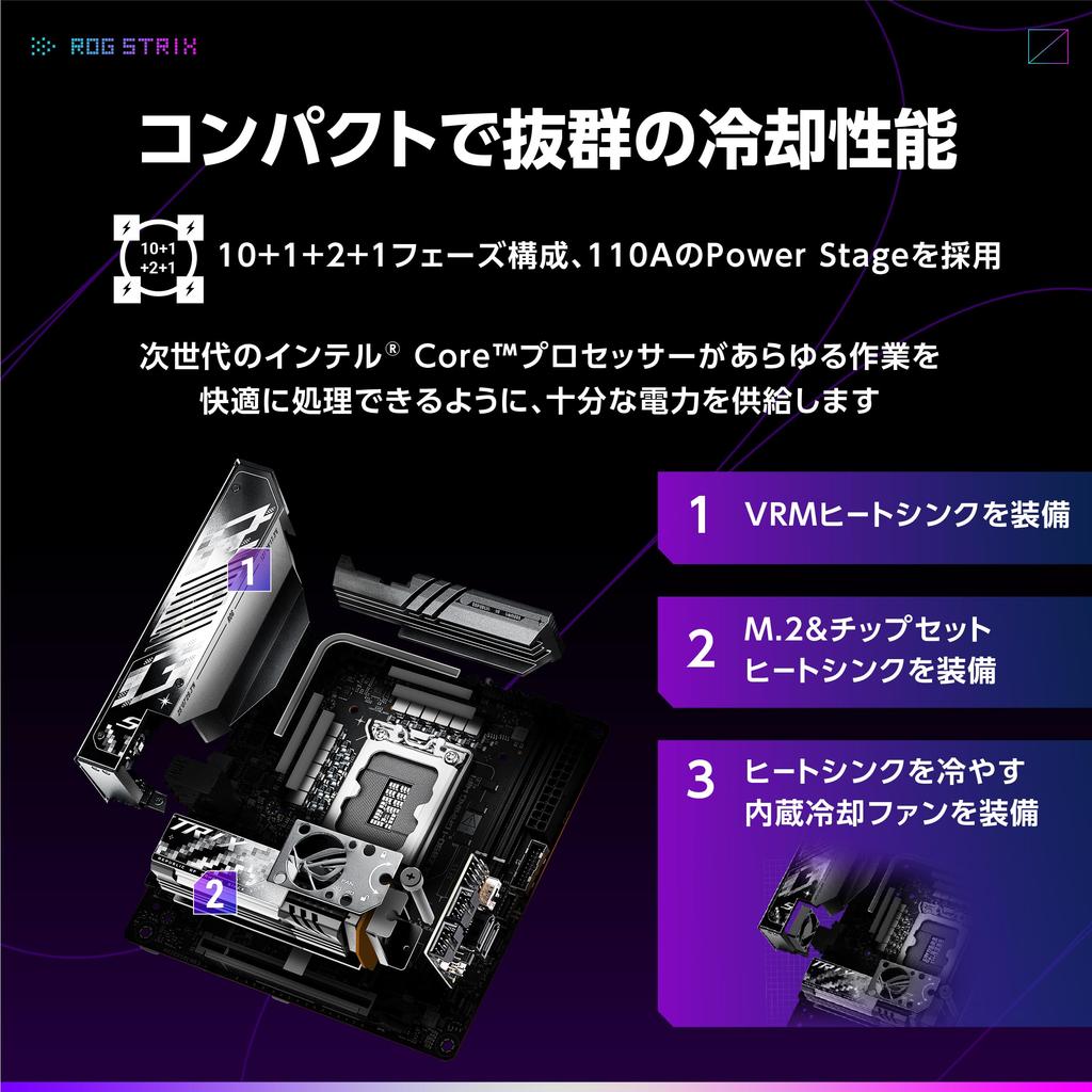 ASUS ROG STRIX Z890-I GAMING WIFI, Intel Core Ultra Processors (series 2) compatible, LGA 1851 Z890, DDR5 ATX, Authorized Japanese Distributor