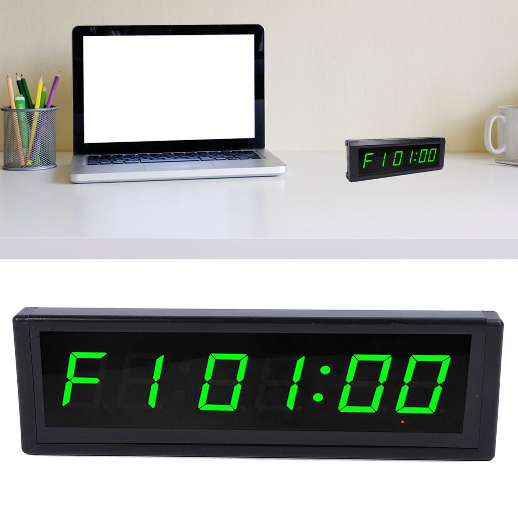 Digital Wall Clock 7 Color Timer Function 6 Digits Electric Wall Clock with Remote Control for Living Room Bedroom Kitchen