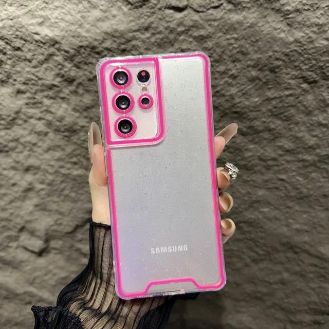 Night Light Luminous Bling Glitter Clear Case for Samsung Galaxy S22 S24 Ultra S23 Plus S21 FE Glowing Silicone Soft Cover