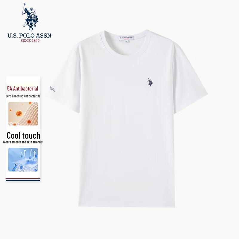 U.S. Polo Assn. Herren-T-Shirt mit kurzen Ärmeln aus flüssig-ammoniakbehandelter Baumwolle, kühlend