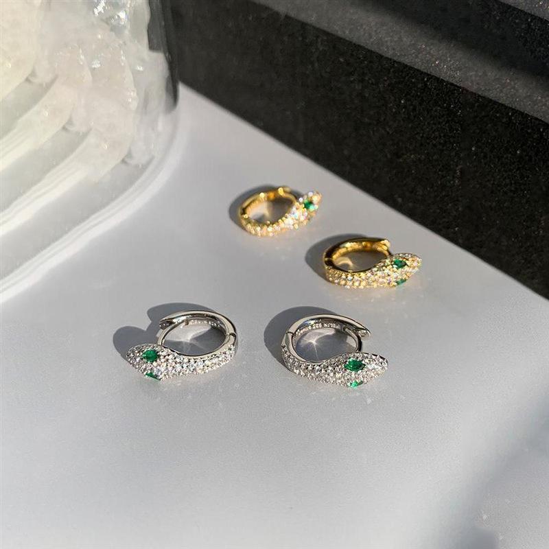 Luxury Minimalist Rhinestone Snake Hoop Earrings For Women Unique Cool Premium Ear Cuff Jewelry