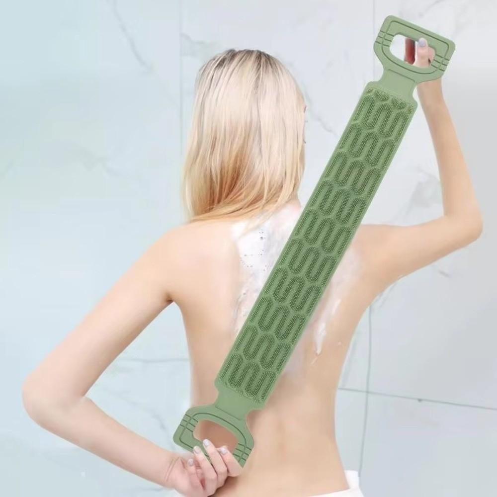 Back Reaching Silicone Body Scrubber Long Strip Exfoliating Bath Towel Shower Bathing