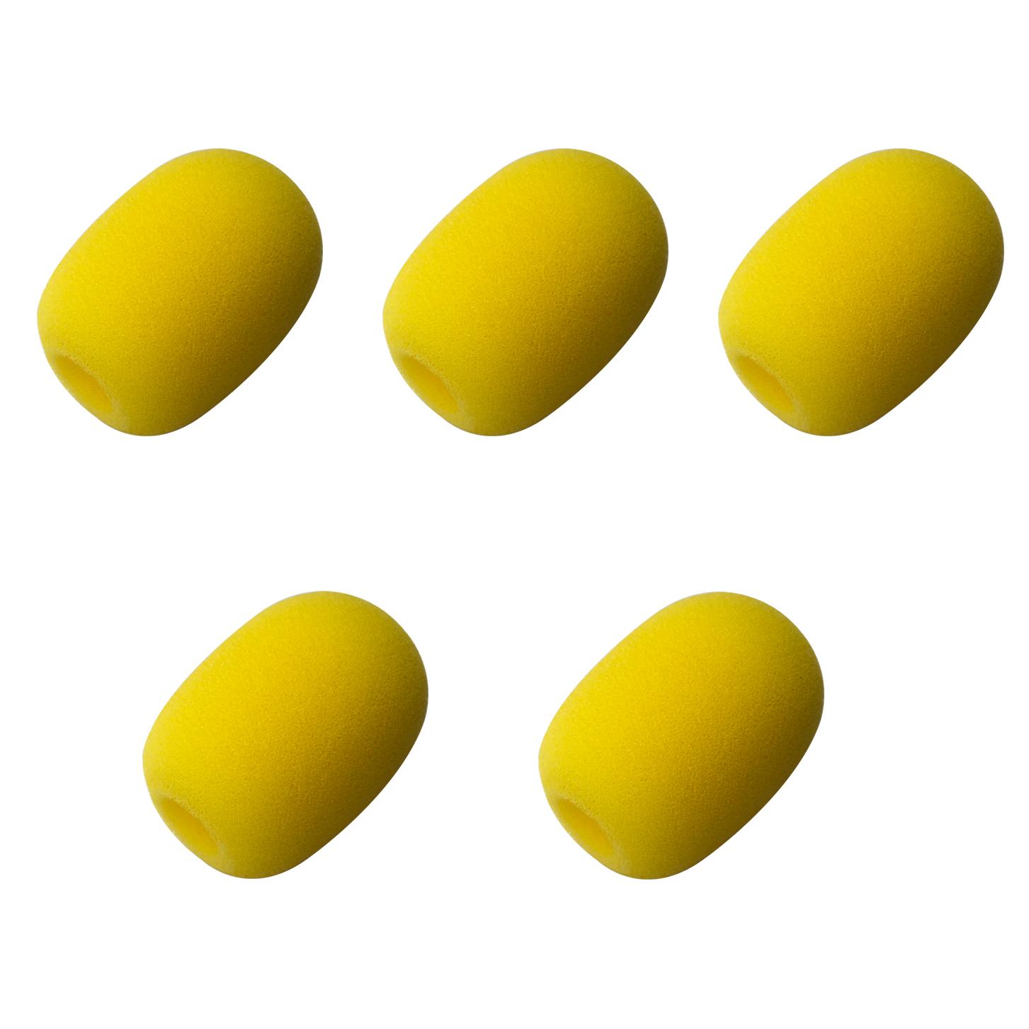 

5 шт., микрофон для конференции, поролоновая губка для ветрового стекла, чехол для студийного оборудования, внутренний диаметр:1,3 см*3,6 см (около 0,5 х 1,4 ) жёлтый