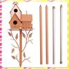 ABJJ Garden Bird House Metal Bird Feeders Garden Stakes With Pole Bird Houses For Courtyard Backyard Patio Outdoor Style E