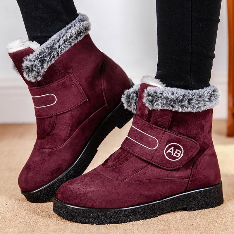 Women'S Boots Classics Ankle Boots With Fur Super Warm Winter Shoes Woman Snow Boots Low Heels Women Booties Winter Footwear