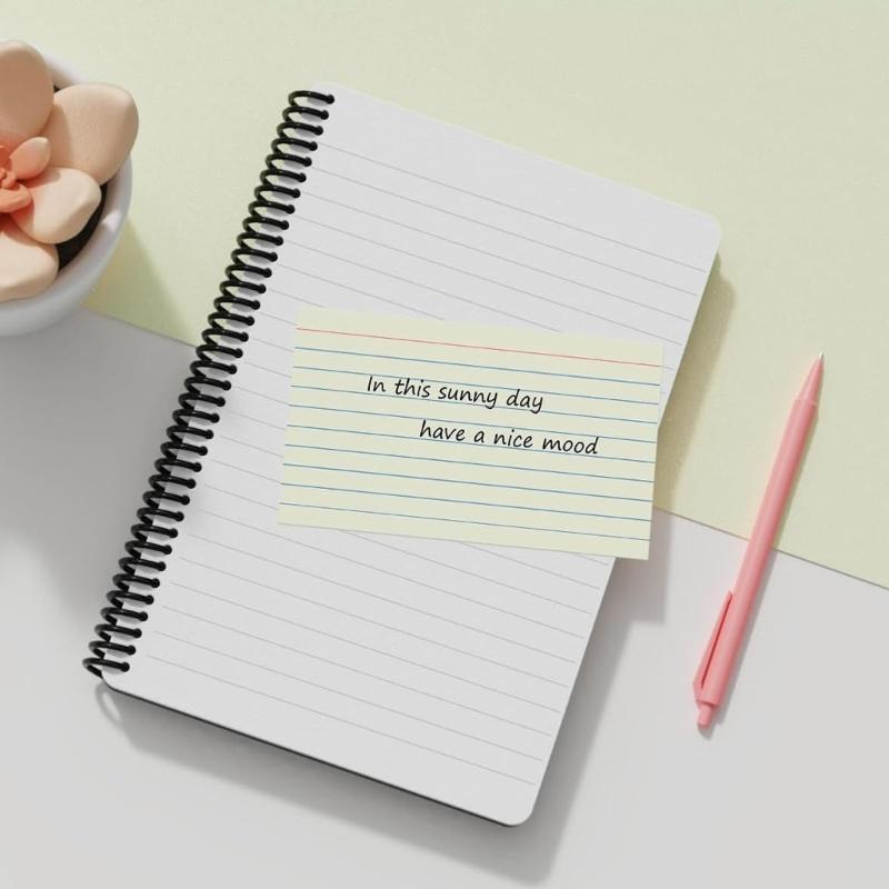 250Sheets Colorful Note Paper 3x5Inch Wide Lined for Writing Noting Journaling Study Card Note Cards Pocket Notecards