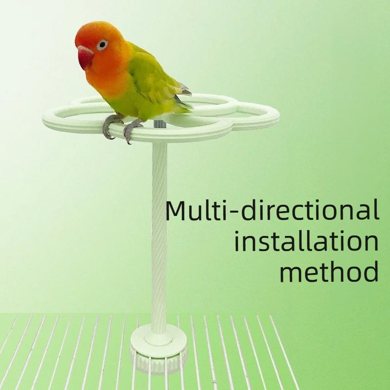 Parrot Rotating Windmill Toy Interactive Bird Cage Toy for Parrots Rotating Treat Dispenser Entertainment PeonyRotating Station