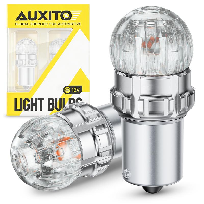 2Pcs AUXITO Amber Yellow LED 1156 P21W BA15S BAY15D 1157 BAY15D T20 7440 W21W 7443 LED Turn Reverse DRL Canbus Signal Light 12V 1156 ba15s P21W
