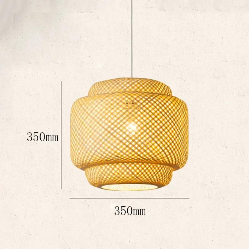 East Style Pendant Light Handmake Bamboo Hanging Lamp for Dining Living Room Chandelier Decor Restaurant Loft Luminaire Lighting