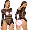 Women Sexy Lingerie Teddies Shiny Glossy Swimwear Cupless Open Crotch Teddy Thong Leotard Open Breast Bodysuit Erotic Underwear