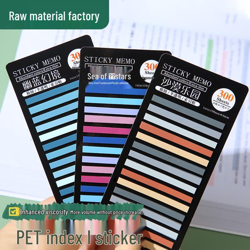 Translucent PET Color-Coded Index Tabs & Fluorescent Sticky Notes