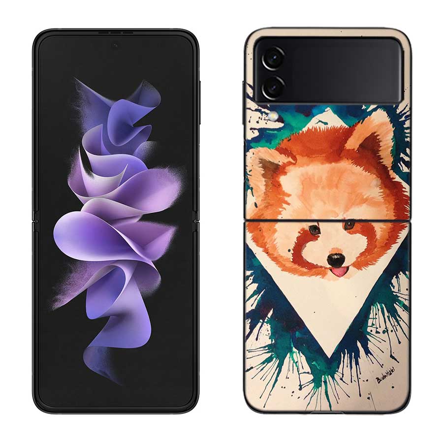 Cute Judo Swordsman Panda Case for Samsung Galaxy Z Flip 3 Flip 5 4 5G Black Hard Cell Phone Cover Samsung Z Flip 5 5G Luxury PC