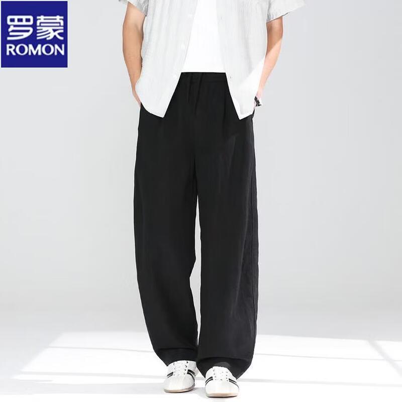 ROMON Men s Lyocell Blend Loose Straight Casual Pants XL
