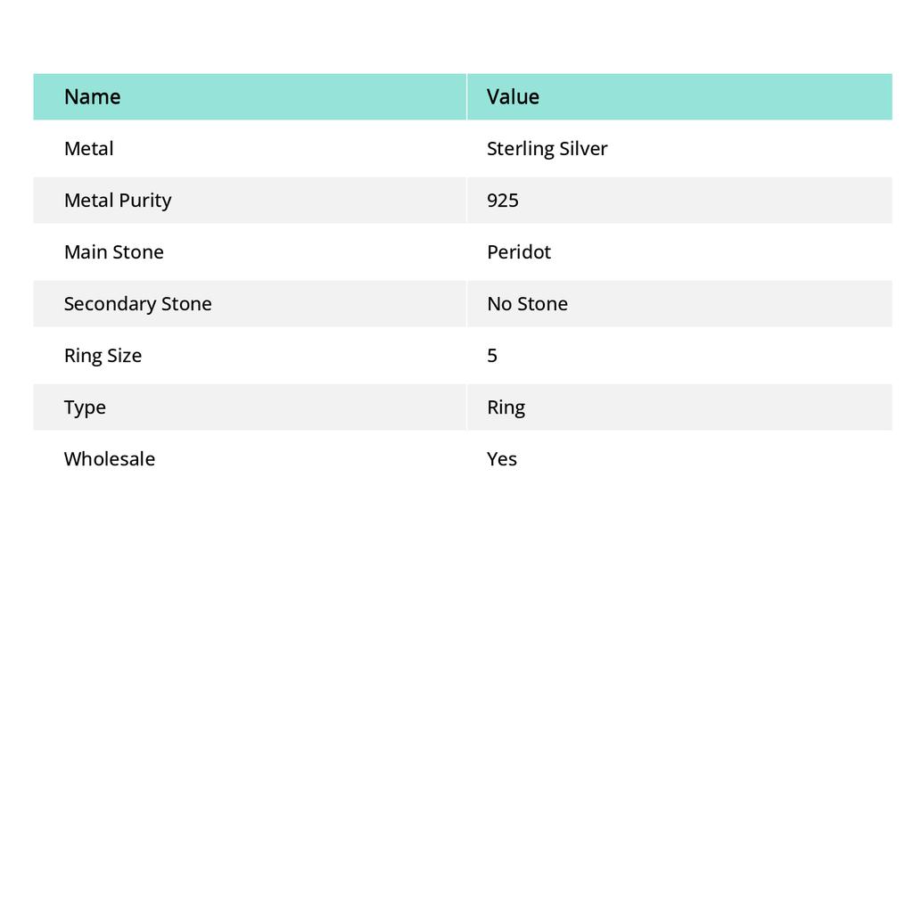 Peridot Gemstone Handmade 925 Sterling Silver Jewelry Ring Size 5 w7B30