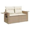 VidaXL Garden Lounge Set with Cushions 8 Pcs Beige Wicker 3327180