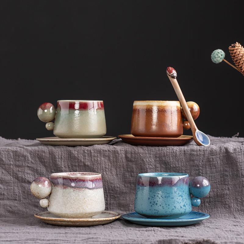OLOEY Retro Ceramic Kiln-Glazed Coffee Set