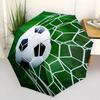 Parapluie Pliant Le Parapluie Présente un Motif de Ballon de Football avec un Design de Filet de But sur Fond Vert. Convient pour le voyage, B