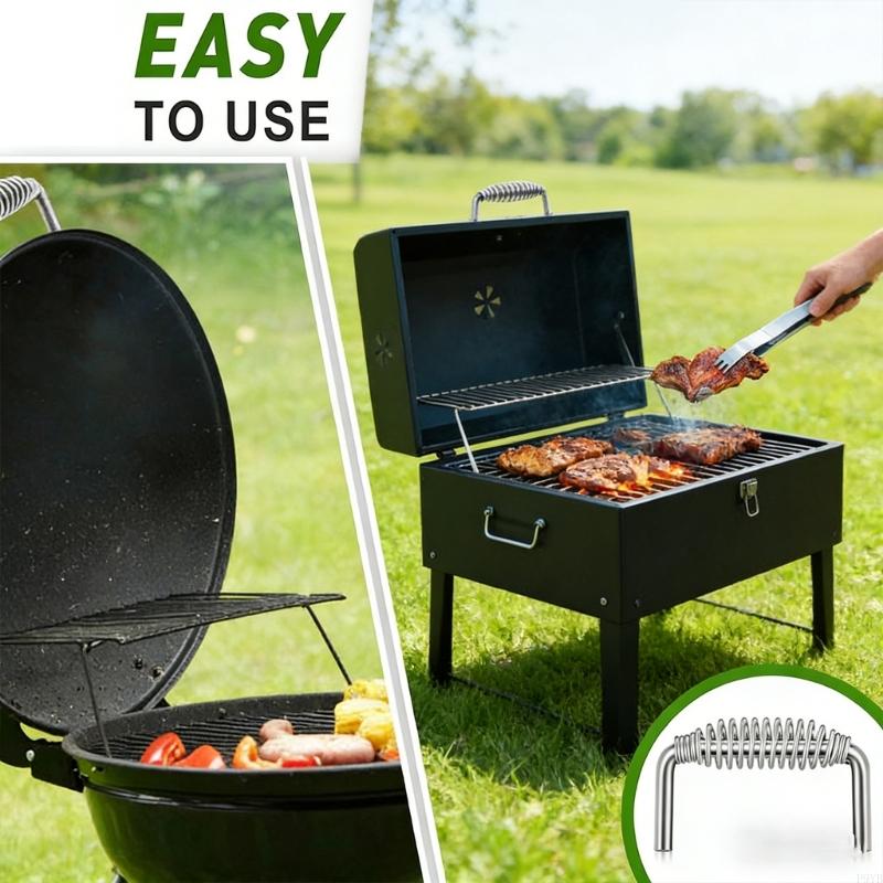 Robuster Federgriff aus Edelstahl für BBQ-Grill-Ersatz mit Schweißdesign und komfortablem Griff P9YB