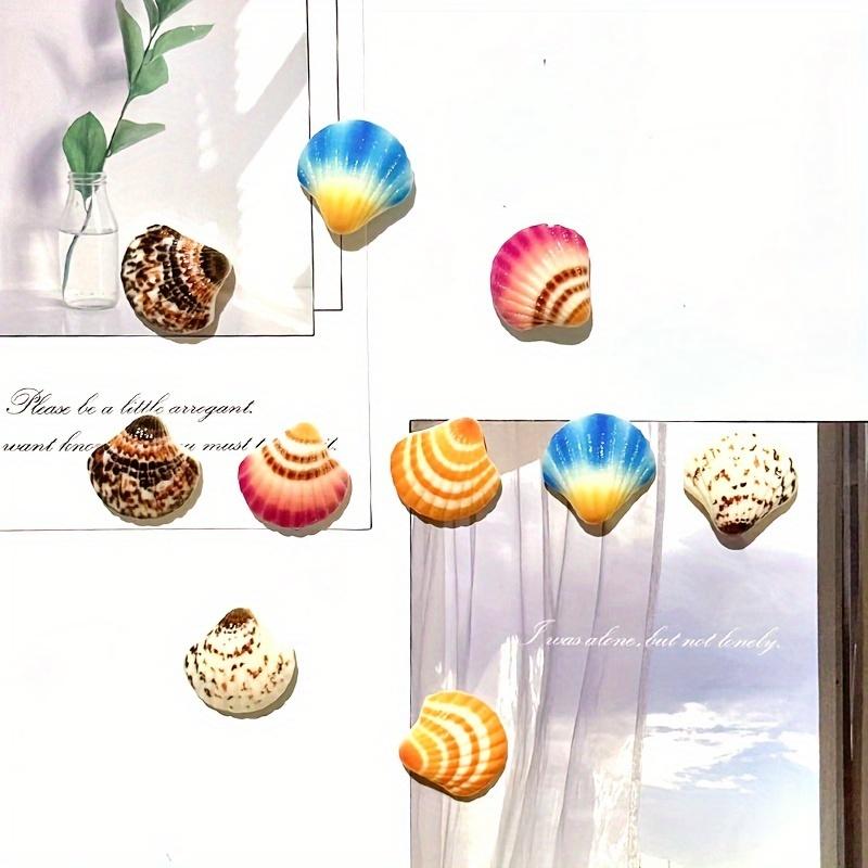 5pcs, Cute Seashell Fridge Magnets, Seaside Seashell Fridge Magnets, Strong Decorative Magnetic Stickers for Kitchen