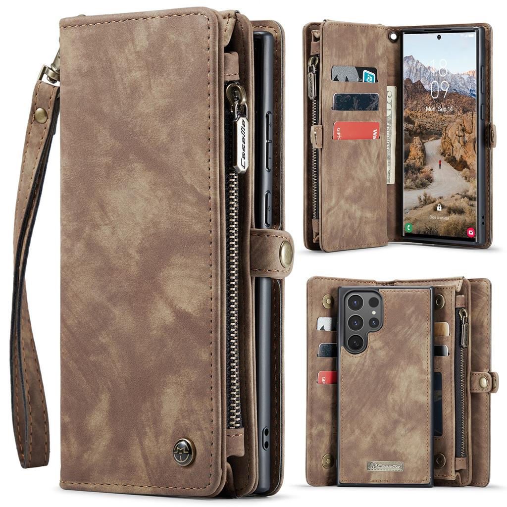 For Samsung Galaxy S26 Ultra Phone Cases CASEME 008 Leather Cover with Detachable Wallet and Strap