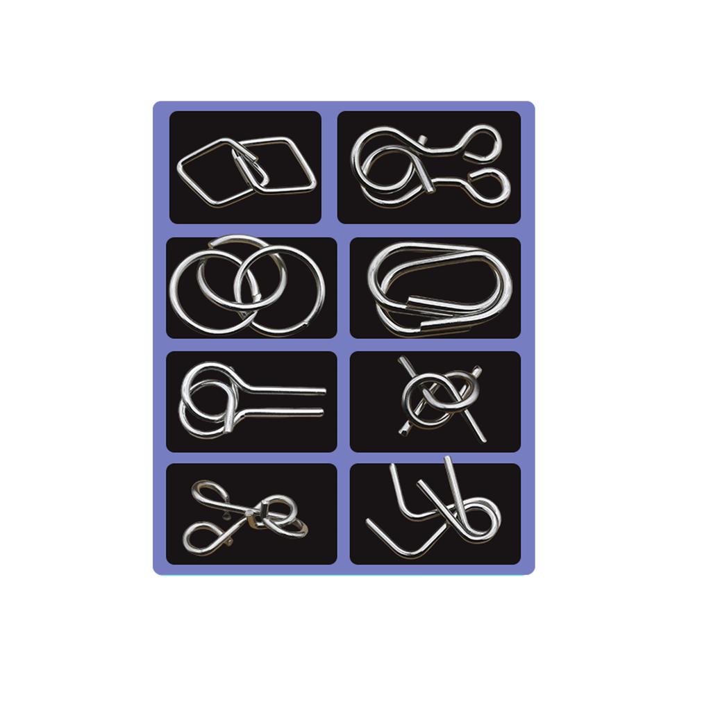 8PCS/Set Fun Metal Chinese Ring Puzzle IQ Logic Game Intelligent Brain Teaser For Children Adult Family Entertainment 2026 New