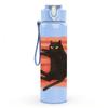 1PC Black Cat Red Mat Silhouette 750ml Color Plastic Sports Water Bottle Leakproof Flip Straw Lid For Sports Office Home Use