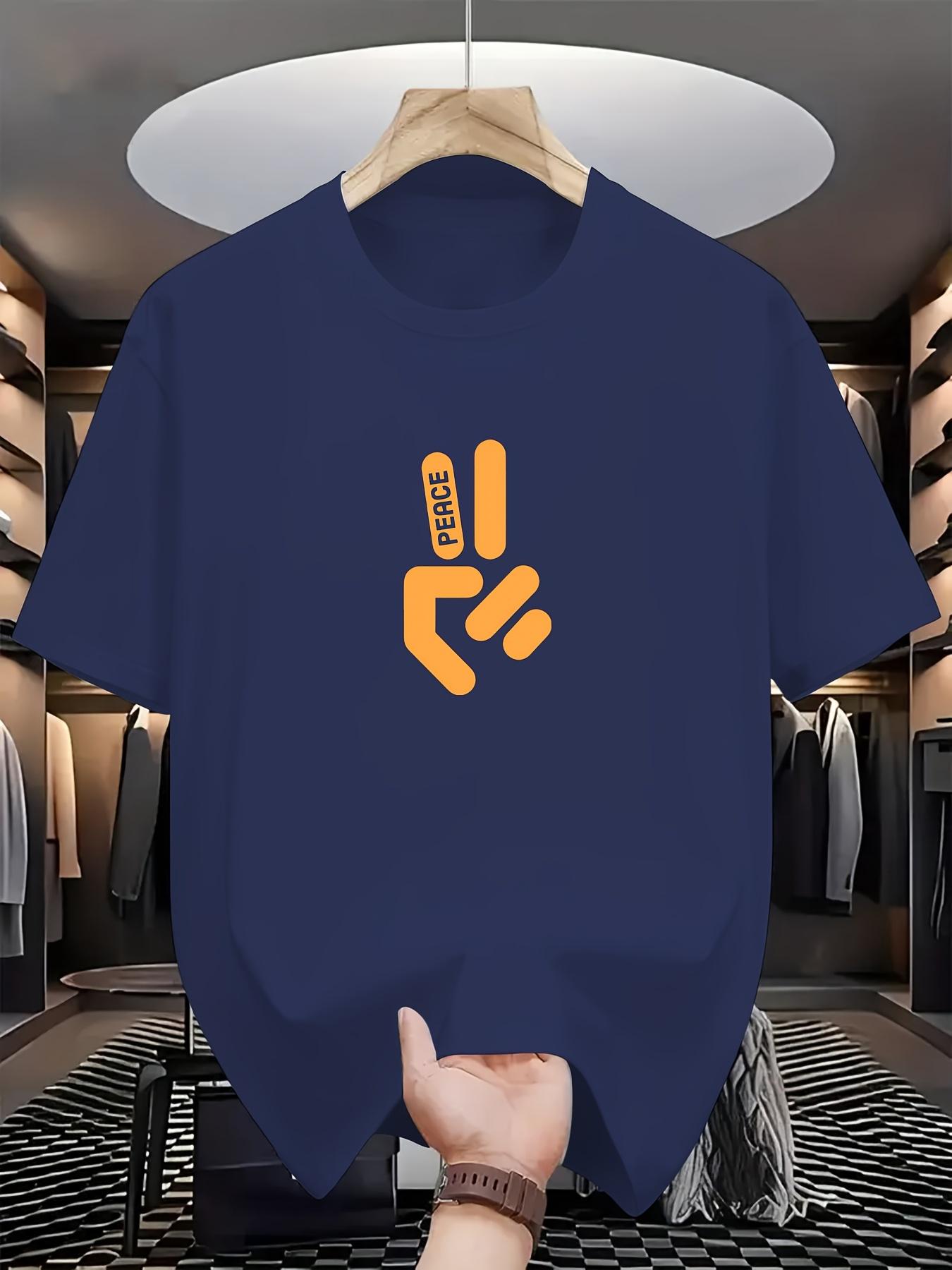 

Мужская модная креативная футболка с графическим принтом и коротким рукавом XXXXXL темно-синий