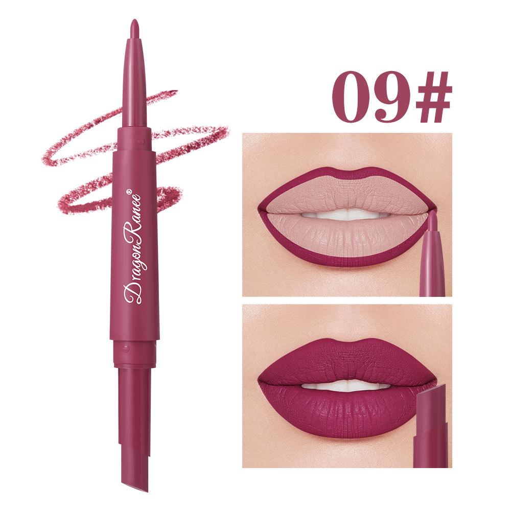 DragonRanee Matita Labbra & Rossetto Doppia Estremità - Pennarello Anti-Macchia, Illuminante per la Pelle