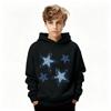 Boys Girls Casual Pullover Hoodie with Star and Letter Print for Sports and Daily Wear