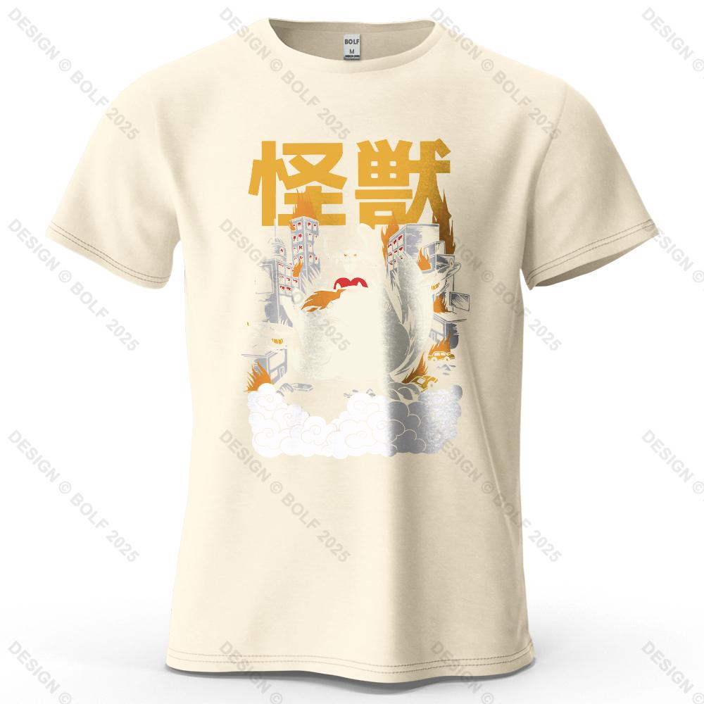 

Monster Cartoonish Printed Men s T-Shirt 100% Cotton Oversized Retro Japanese Graphic Tees for Women Tops Tees Casual Streetwear 4XL