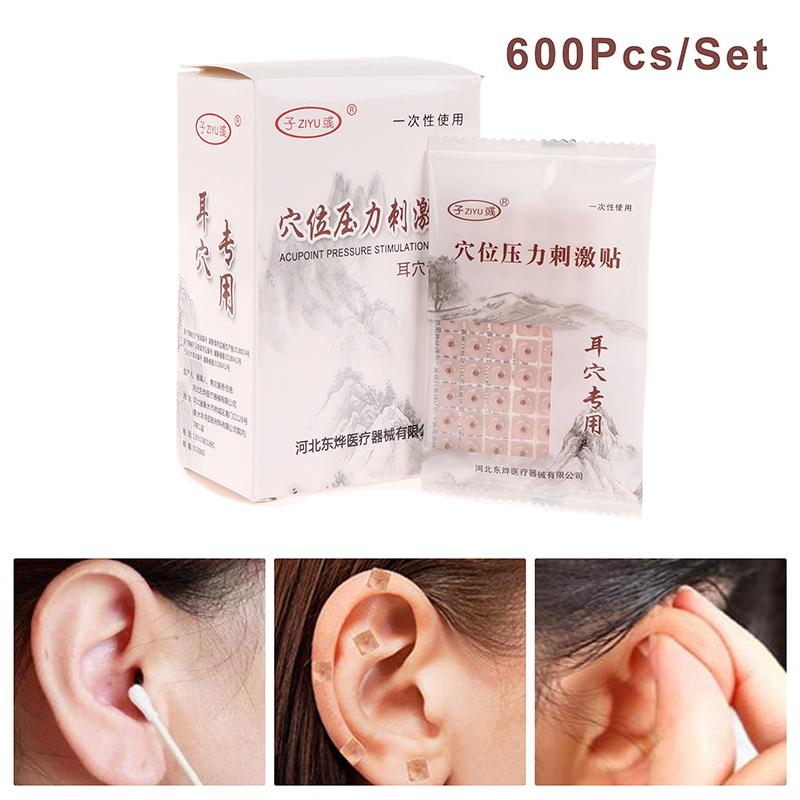 600Pcs/Set Colourful Ear Point Stickers Ear Pressure Stickers Acupuncture Magnetic Beads Ear Car Stickers Massage Ear Sticker