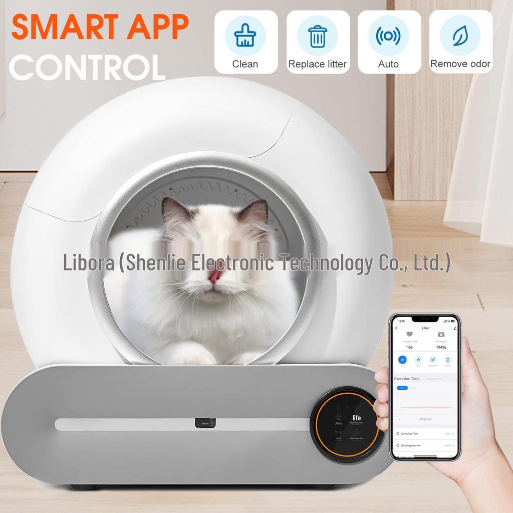 Smart Enclosed Cat Litter Box with Automatic Scooper and Splash Guard