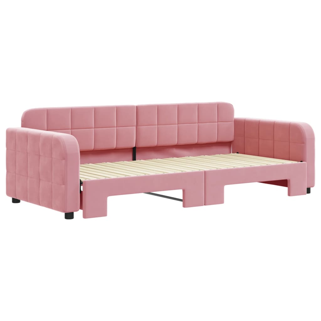 Pull out Daybed Pink 90x200 cm Velvet