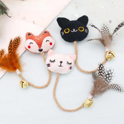 Funny Cat Toy Feather Bell With Catnip Cat Animal Shape Doll Pet Rope Molar Rod Pet Kitten Supplies Teeth Chewing Toy