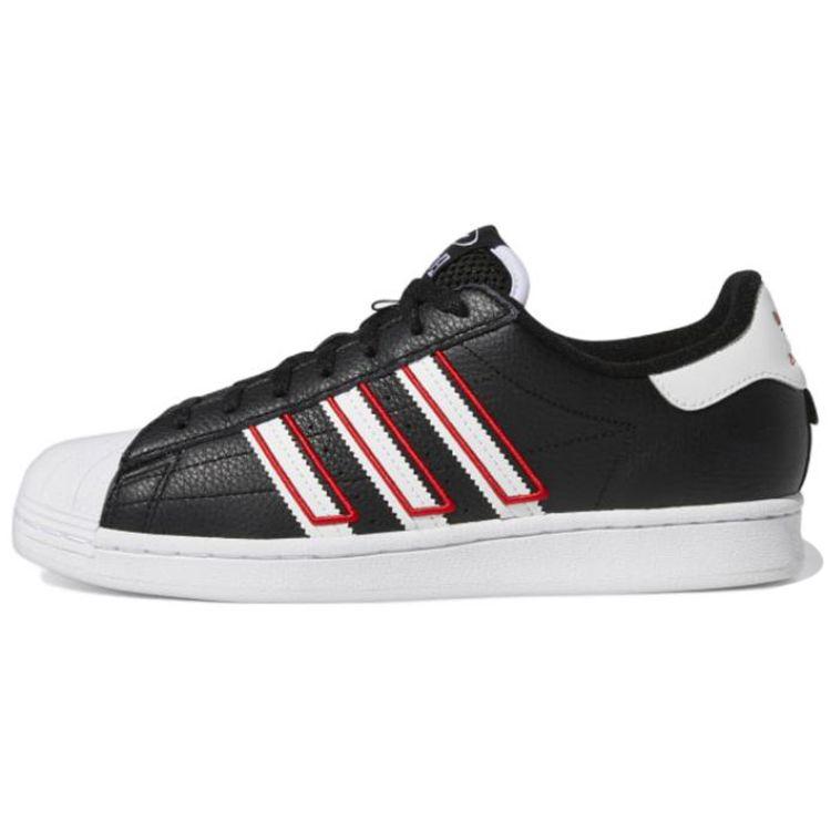 

adidas Superstar Black White Vivid Red Men Sneakers Core-Black Cloud-White GY0998 43⅓
