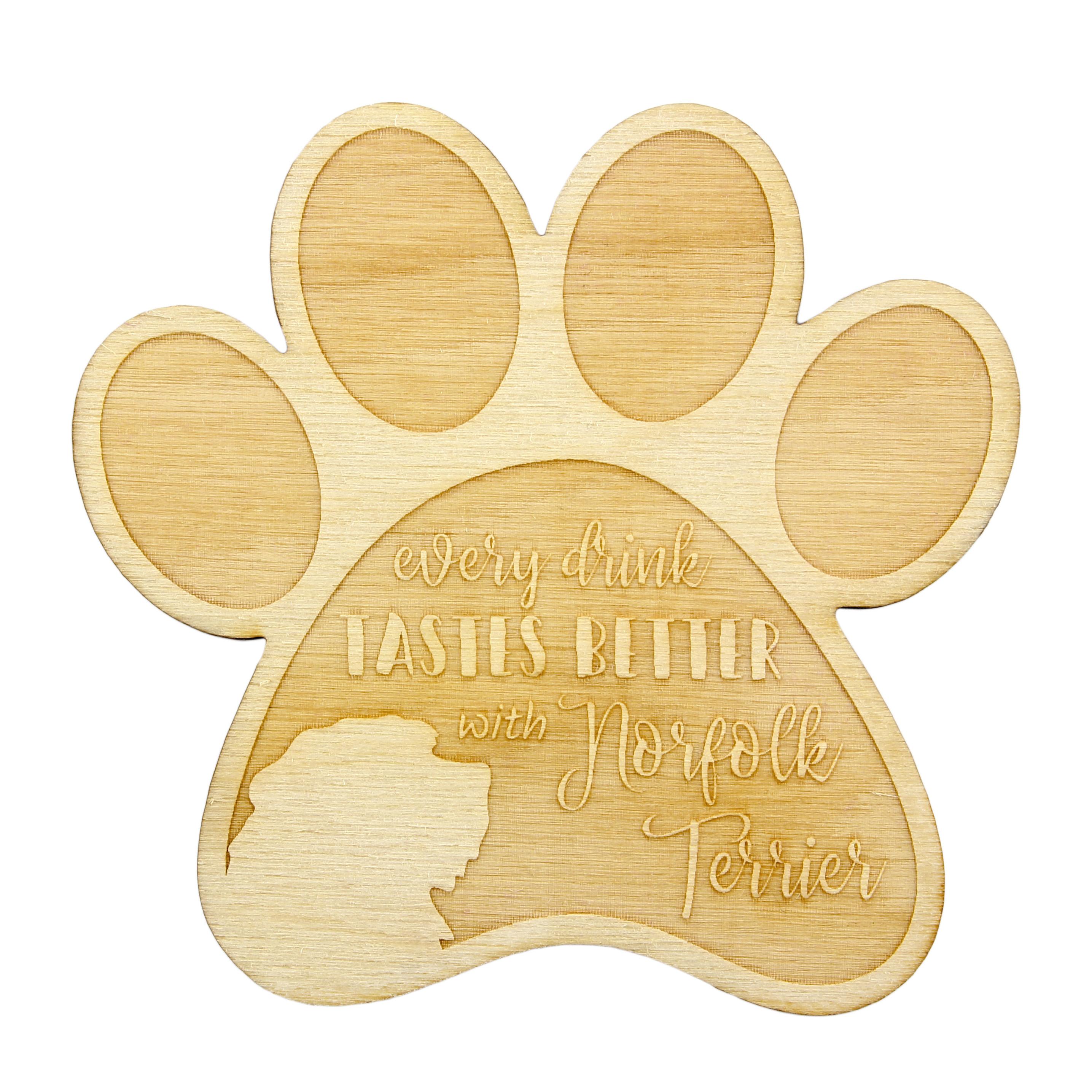 

Norfolk Terrier - Mug coaster, engraved coaster with dog, gift for dog lover by Art-Dog brand