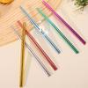 1 Pc 23cm Pure Titanium Chopsticks 5 Colours Available Heat Insulation Luxury Family Tableware For Home Resturant Gathering