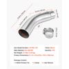 SucceBuy Elbow Exhaust Tip Chrome Turn Down Exhaust Tip w/ Clamp for Truck Car Chrome Structure for High Temperature Resistance