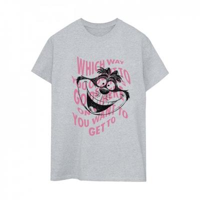 Camiseta feminina/senhora Alice no país das maravilhas Chesire Cat Cotton Boyfriend