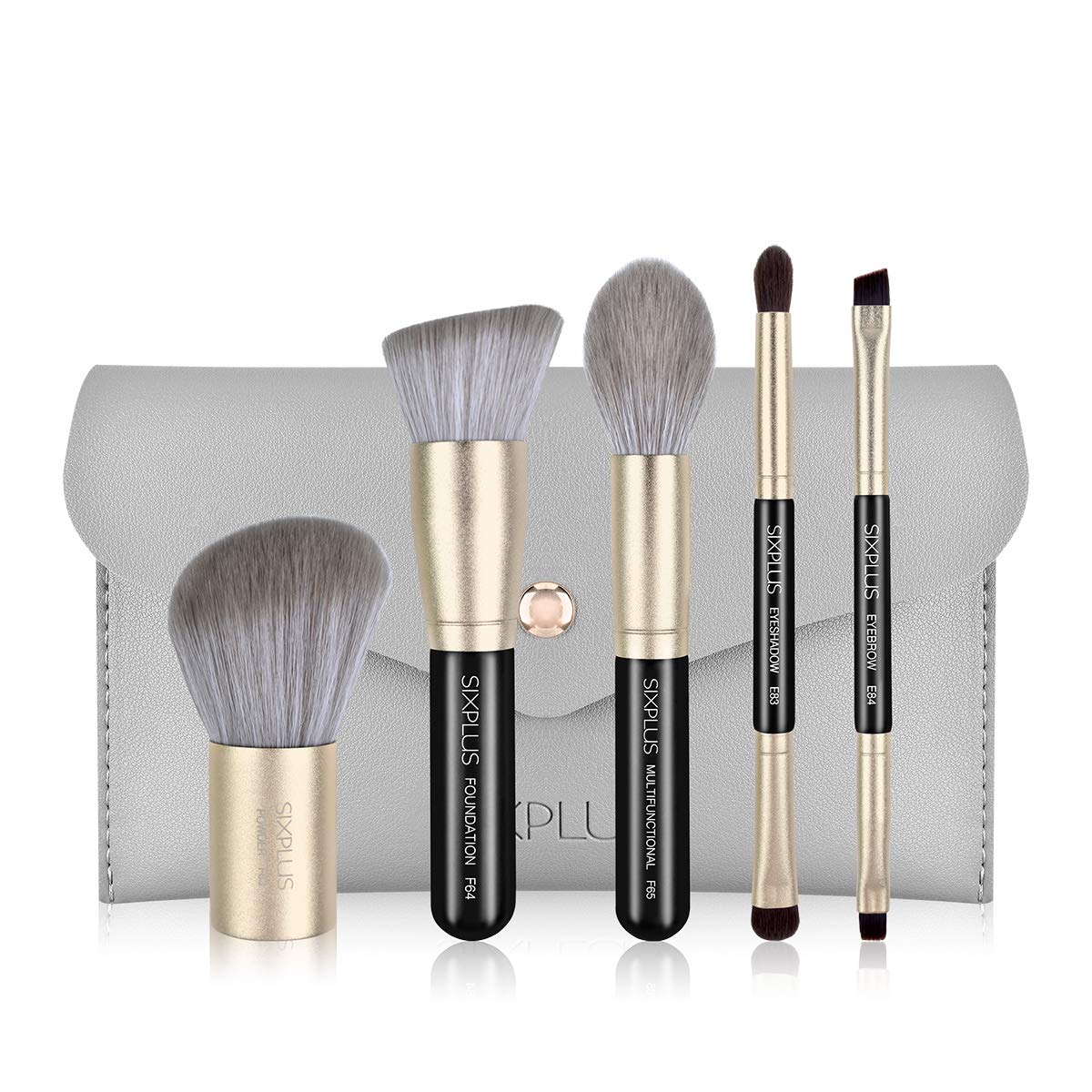 

SIXPLUS Портативный набор кистей для макияжа Play Soft для макияжа Специальный макияж Поставляется с косметичкой 5, Серия, прикосновение, Многофункциональная кисть, инструмент, чёрный