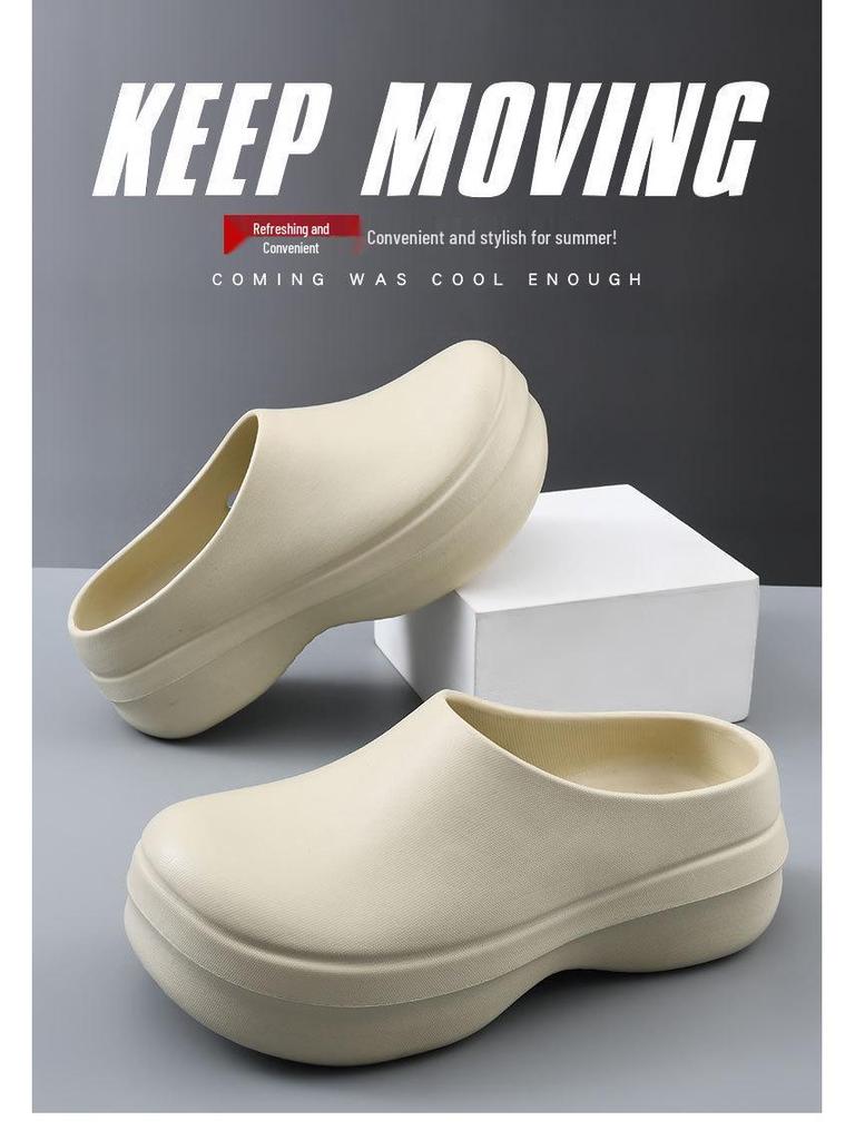 Men's Plus Size Beach Sandals 44-45: Thick-Soled, Height-Boost, Comfort Slip-Ons