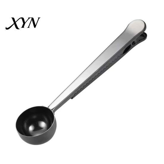 Integrated Spoon And Sealing Clip 2 in 1 Bag Clip, Stainless Steel Measuring Powder Scoop, Multifunctional Sealer for Milk Coffee, Airtight