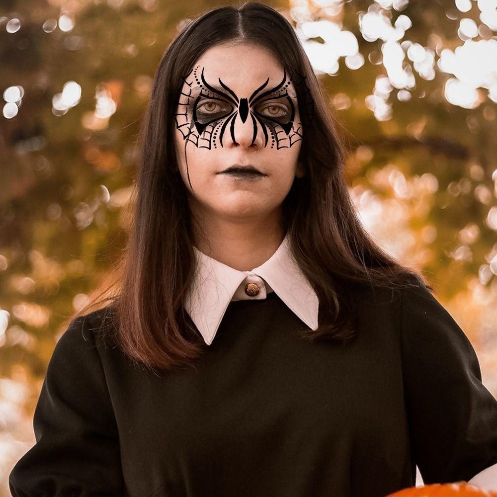 8Pcs Hollowed Face Painting Stencils Face Tattoo DIY Makeup Tools Party Makeup Stamps Drawing